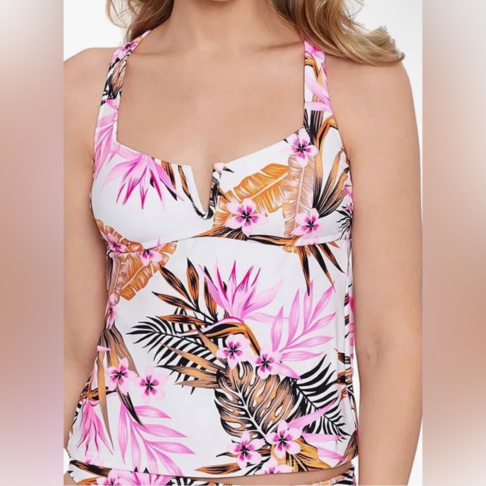 Salt + Cove Women's Tropic Time Printed V-Wire Tankini Top